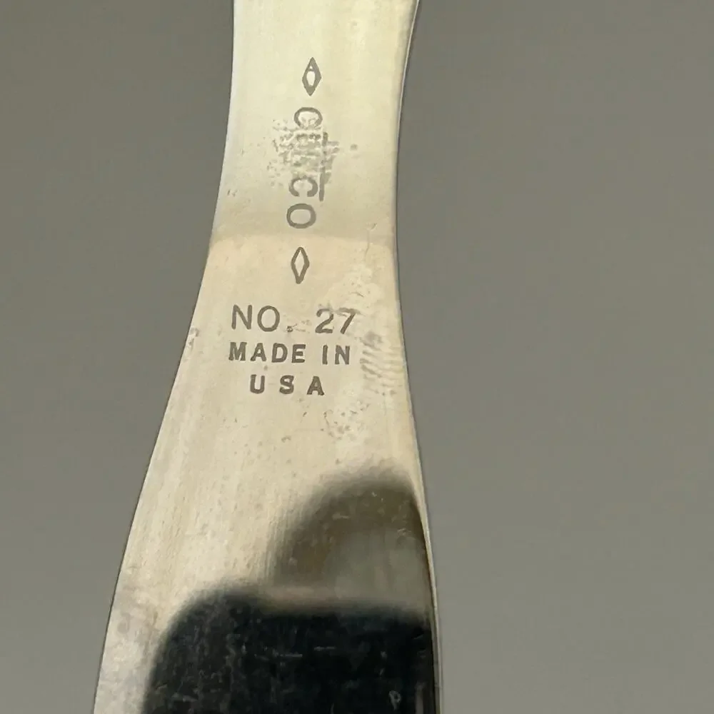 Cutco No. 27 Carving Fork Vintage Brown Handle Made in USA